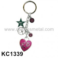 KC1339 - "rb" Metal Key Chain With Enamel 